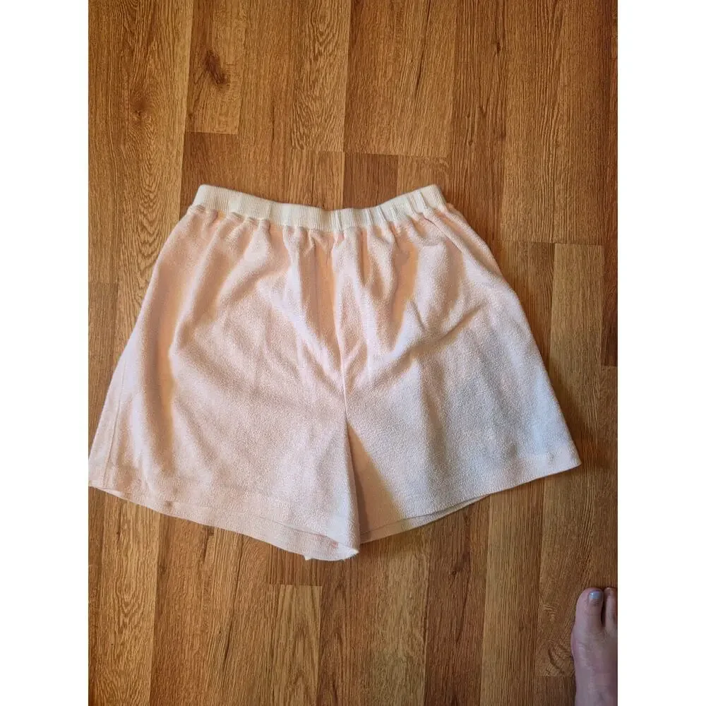 Arizona Terry Cloth Lounge Set Pink 2PC Crop Sweatshirt Shorts Medium Y2K Cozy